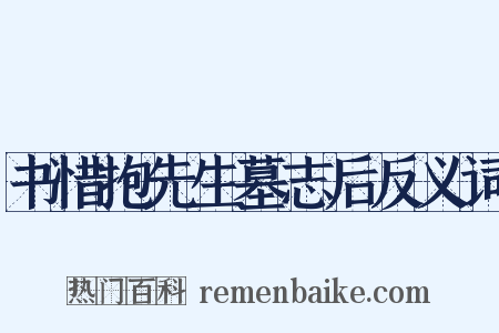 书惜抱先生墓志后反义词是什么意思的图片